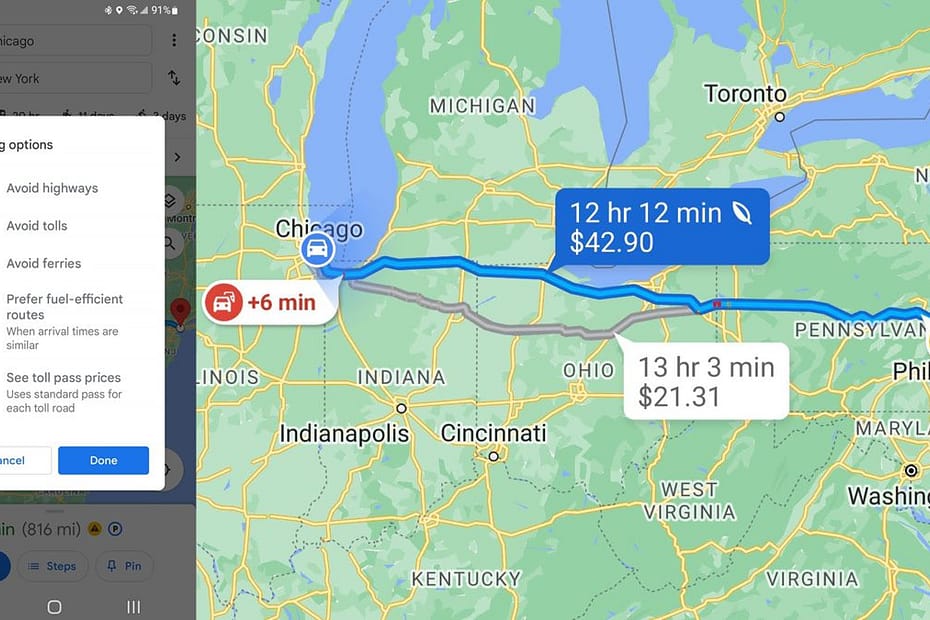 road trip google maps can now tell you how much youll pay in eymn.1200